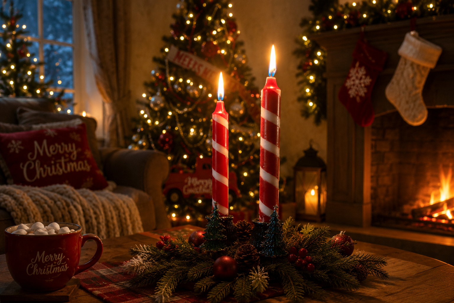 Christmas Taper Candles Styling Guide