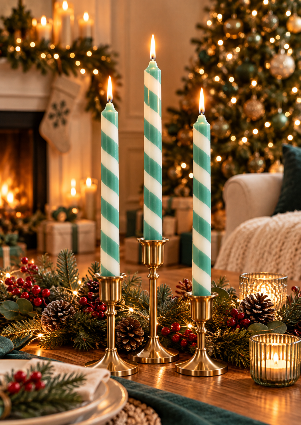 Candy cane green 34cm